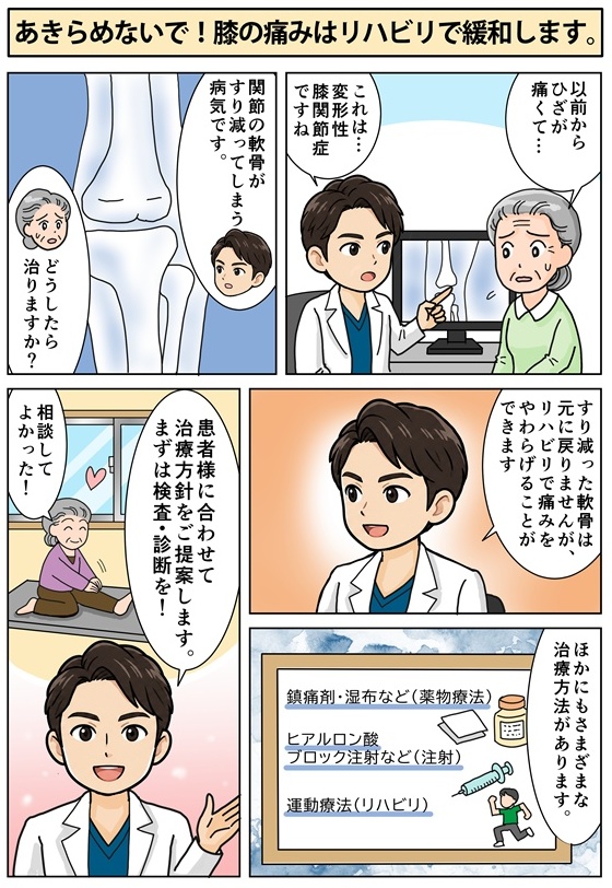 膝の痛み漫画
